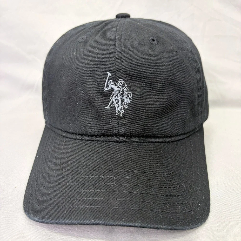 U.S. Polo Assn. Baseball Cap Hat Mens OSFA Black Embroidered Logo Adjustable